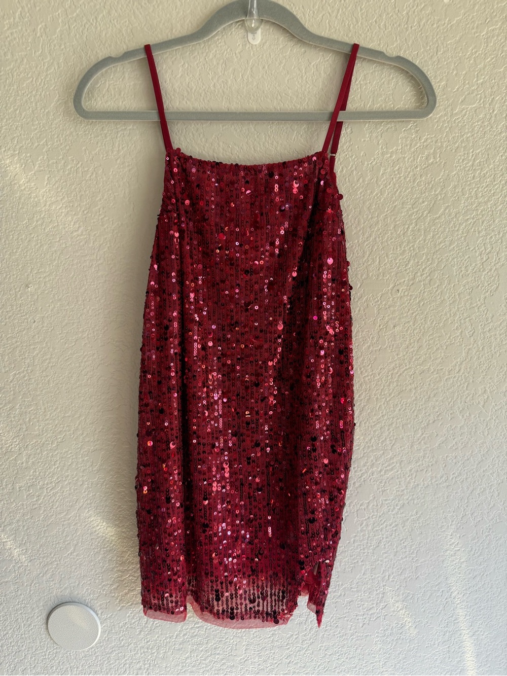 NEW Free People Midnight Kiss Mini Slip Dress in Cherry Combo - Picture 2 of 6